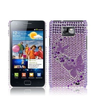 Butterfly Diamond Encrusted Crystal Case for Galaxy S II / i9100(Purple)
