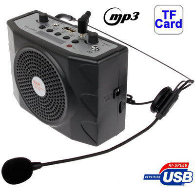 Multi-functional Portable Waistband Amplifier Speaker with MP3 / USB Slot / FM / U Disk Function and Headset Microphone, Support TF Card(Black)