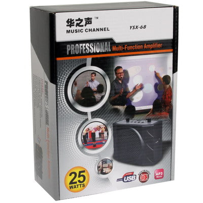 Multi-functional Portable Waistband Amplifier Speaker with MP3 / USB Slot / FM / U Disk Function and Headset Microphone, Support TF Card(Black)