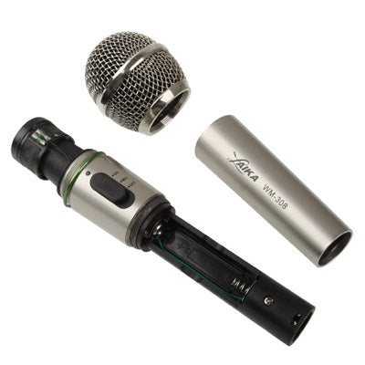 Handheld Wireless / Wired Microphone with Receiver & Antenna, Effective Distance: 8-20m