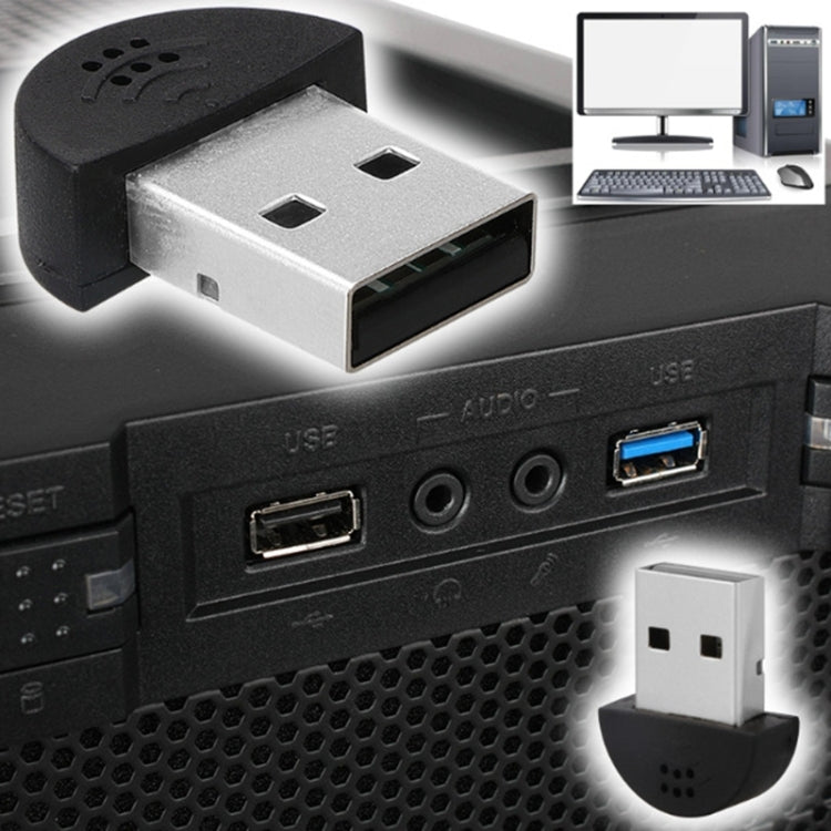 USB Mini Multimedia Recording Voice Microphone, Compatible with PC / Mac for Live Broadcast, Show, KTV, etc.(Black)