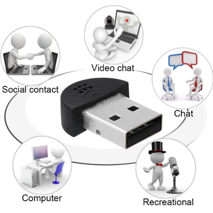 USB Mini Multimedia Recording Voice Microphone, Compatible with PC / Mac for Live Broadcast, Show, KTV, etc.(Black)