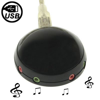 USB Audio Adapter, Support 2 Headphones & 2 Microphones, Plug and Play, Sound Volume Adjusting Function(Black)