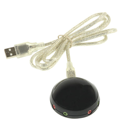 USB Audio Adapter, Support 2 Headphones & 2 Microphones, Plug and Play, Sound Volume Adjusting Function(Black)
