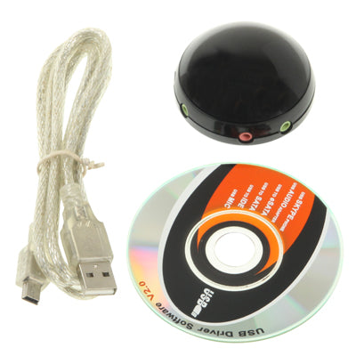 USB Audio Adapter, Support 2 Headphones & 2 Microphones, Plug and Play, Sound Volume Adjusting Function(Black)