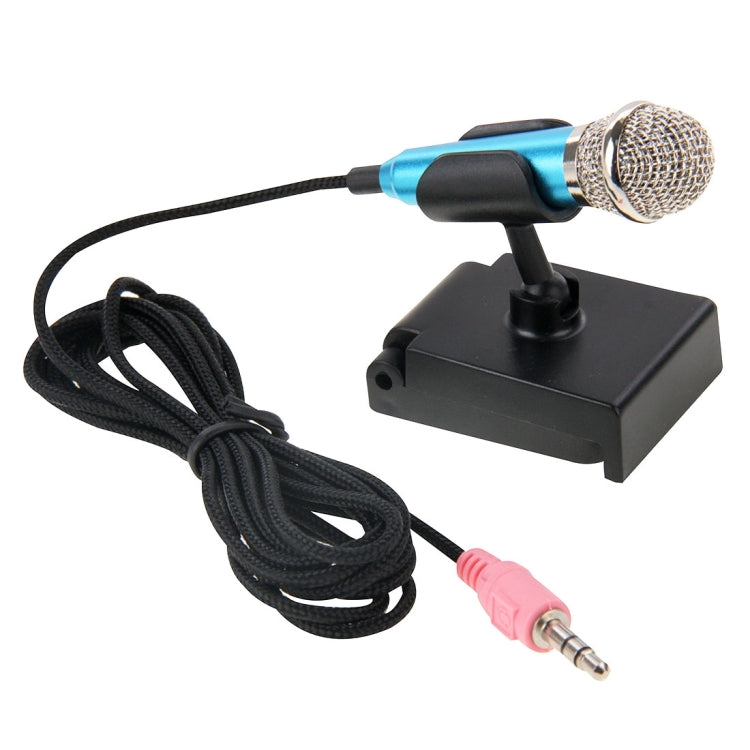 Stylish Mini Mobile Sing Condenser Microphone with 3.5mm Audio Interface & Base & Holder, Audio Cable Length: 1.5m