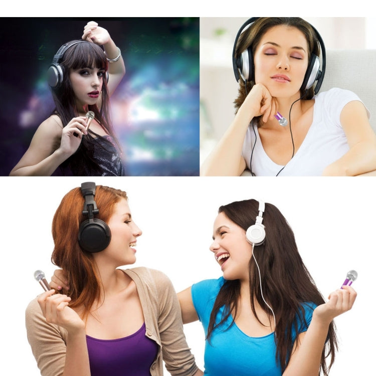 Stylish Mini Mobile Sing Condenser Microphone with 3.5mm Audio Interface & Base & Holder, Audio Cable Length: 1.5m