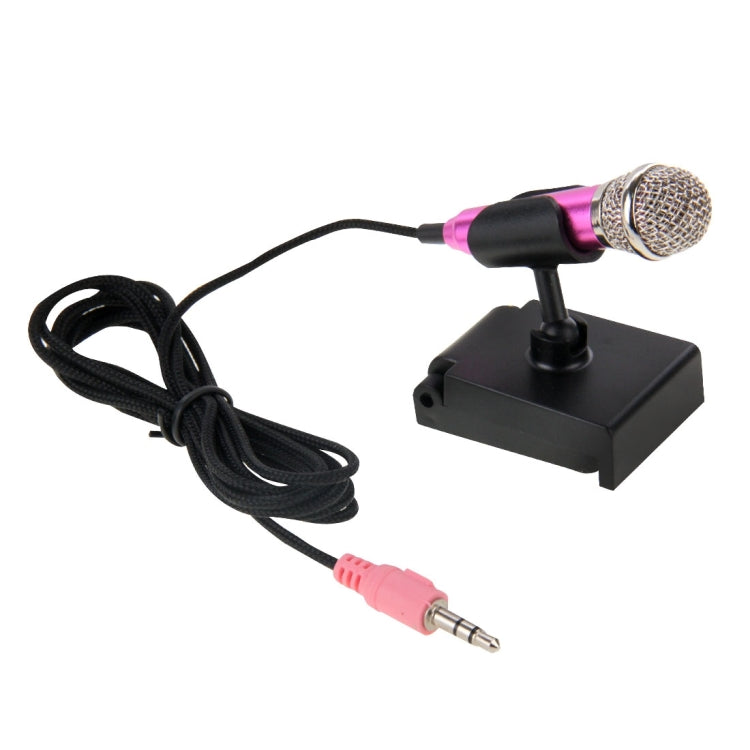 Stylish Mini Mobile Sing Condenser Microphone with 3.5mm Audio Interface & Base & Holder, Audio Cable Length: 1.5m