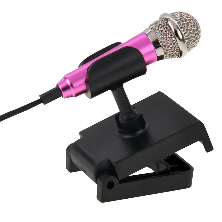Stylish Mini Mobile Sing Condenser Microphone with 3.5mm Audio Interface & Base & Holder, Audio Cable Length: 1.5m
