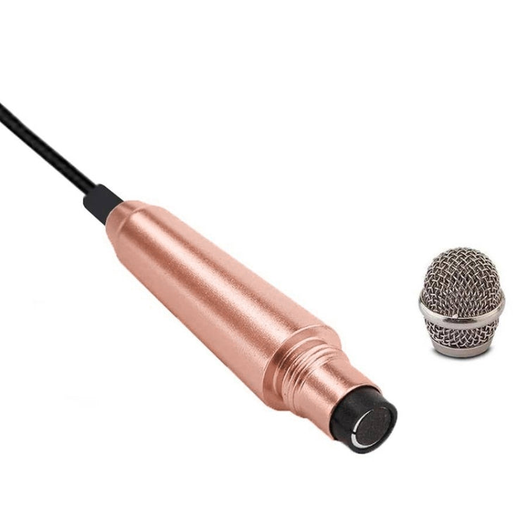 3.5mm Male + 3.5mm Female Ports Mini Household Mobile Phone Sing Song Metal Condenser Microphone, Compatible with IOS / Android System