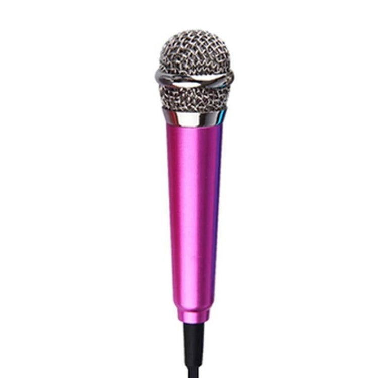 3.5mm Male + 3.5mm Female Ports Mini Household Mobile Phone Sing Song Metal Condenser Microphone, Compatible with IOS / Android System