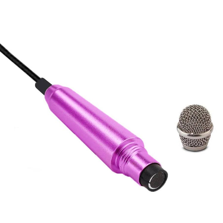 3.5mm Male + 3.5mm Female Ports Mini Household Mobile Phone Sing Song Metal Condenser Microphone, Compatible with IOS / Android System
