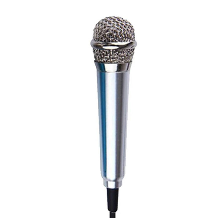 3.5mm Male + 3.5mm Female Ports Mini Household Mobile Phone Sing Song Metal Condenser Microphone, Compatible with IOS / Android System