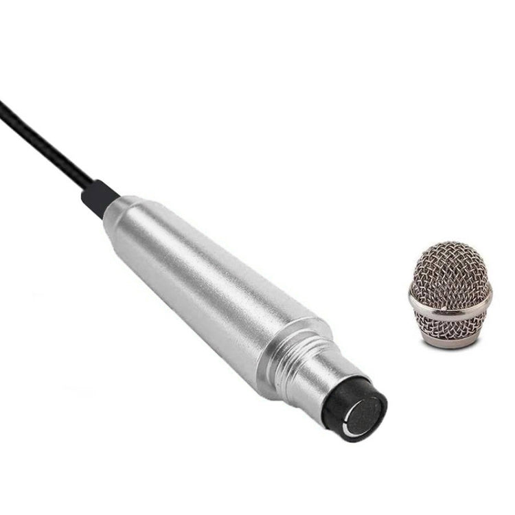 3.5mm Male + 3.5mm Female Ports Mini Household Mobile Phone Sing Song Metal Condenser Microphone, Compatible with IOS / Android System