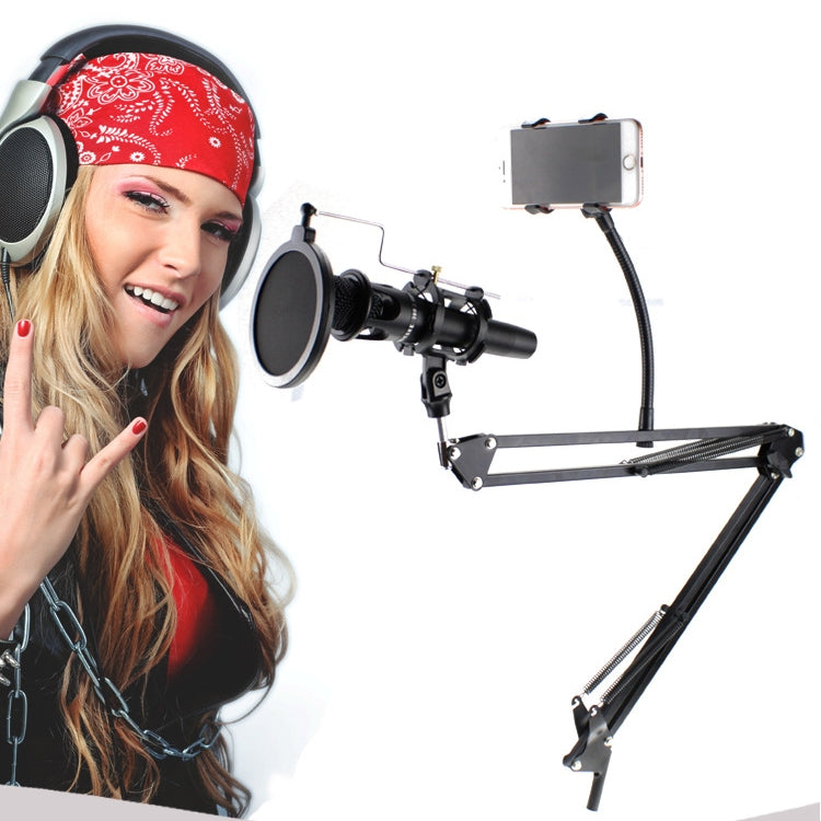 Adjustable Table Recording Microphone Stand(Black)