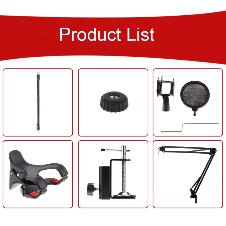 Adjustable Table Recording Microphone Stand(Black)