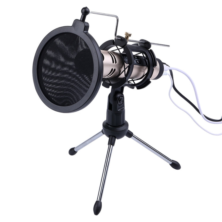 PS-5 Universal Live Broadcast Bracket Tripod Holder with Anti-spray Net & Microphone Clip & Shockproof Clip, For iPhone, Galaxy, Sony, Lenovo, HTC, Huawei, and other Smartphones