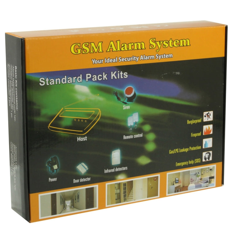 GSM Alarm System, 4 Wired and 10 Wireless Zones, Frequency: 433MHz, Quad Band: GSM 850/900/1800/1900MHz