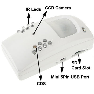 Mini Surveillance DVR with 1/4 SONY CCD, Remote Control, Support SD Card, View Angle: 120 Degree (Using in S-MDC-0210, S-MDC-0211, S-MDC-0212, S-MDC-0213, S-MDC-0214)(White)