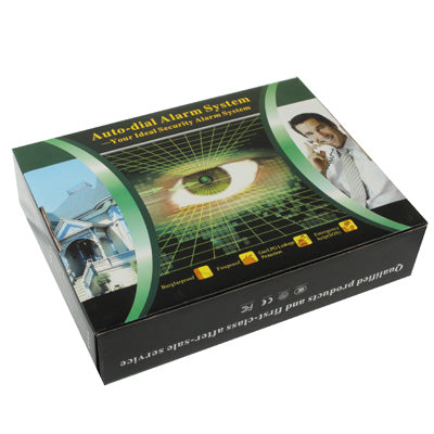 Wireless GSM Intelligent Anti-theft Electronic Alarm System, Frequency: 315MHz, Network: GSM 900 / 1800 / 1900MHz, 4 Wired and 6 Wireless Defense Zones