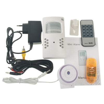 Mini Alarm DVR System, PAL / NTSC Mode, Support SD Card, Wireless Frequency: 433MHz(White)