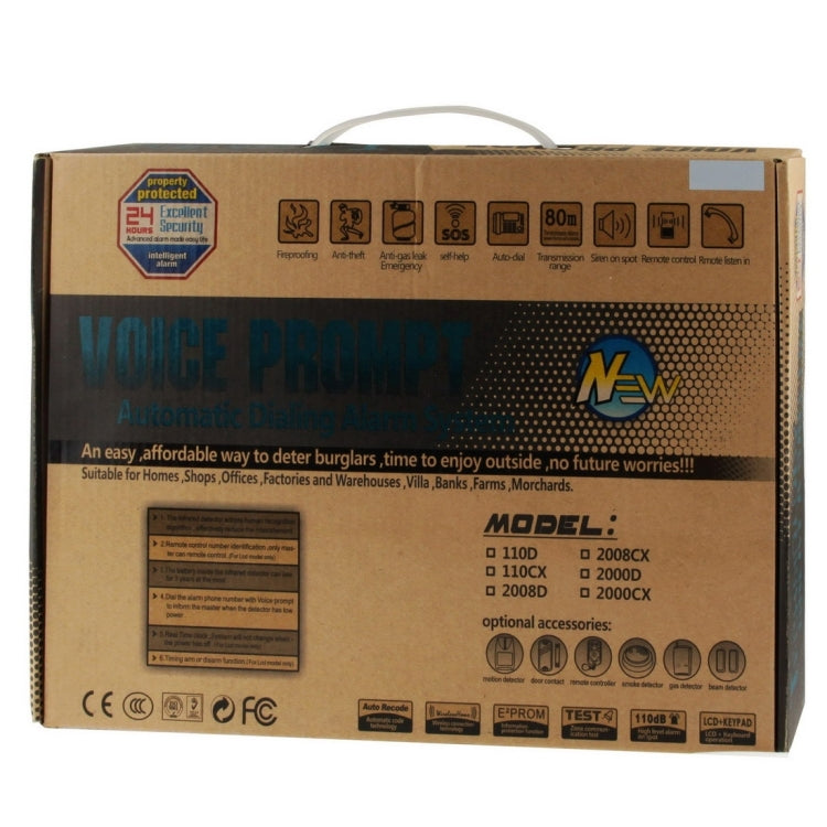 Voice Prompt GSM Automatic Dialing Alarm System, Support 4 way wired detectors