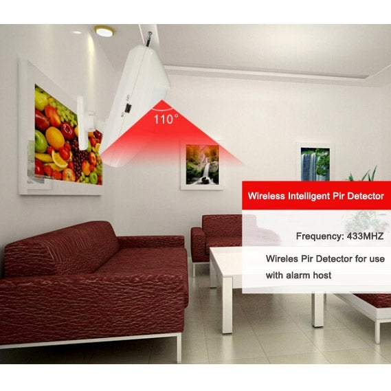 Wireless Highly Steady Intelligent Pir Detector, Frequency: 433MHZ (Using in S-MDC-0210A /0211 /0213 /0214 /0224 /0225 /0253 / 0401 /0402)(White)