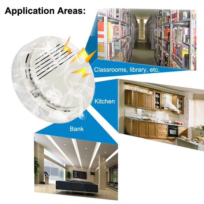 Wireless Smoke Alarm, Frequency: 433MHZ (Using in S-MDC-0210A /0211 /0213 /0214 /0224 /0225 /0253 /0401 /0402)(White)