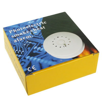 Photolectric Smoke + Heat Alarm, 9V Battery or DC 12V