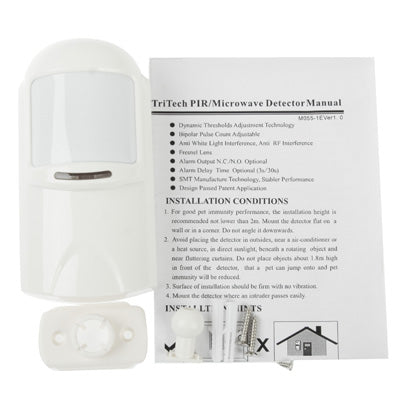 HM-805DTP Pet Friendly Tri Tech PIR / Microwave Detector, Detecting Distance: 12m, Detecting Angle: 90 degree
