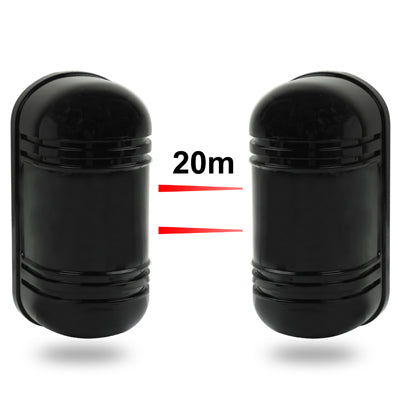 2 Beams Infrared Correlation Guardrail Beam Detector, Outdoor Distance: 20m, Indoor Distance: 60m(Black)