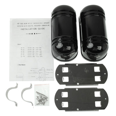 2 Beams Infrared Correlation Guardrail Beam Detector, Outdoor Distance: 20m, Indoor Distance: 60m(Black)