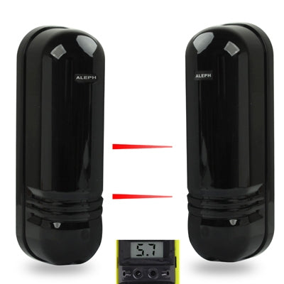 2 Beams Digital Infrared Correlation Guardrail Beam Detector with LCD Display Voltage, Outdoor Distance: 10m, Indoor Distance: 20m(Black)