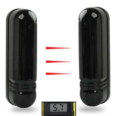 3 Beams Digital Infrared Correlation Guardrail Beam Detector with LCD Display Voltage, Outdoor Distance: 50m, Indoor Distance: 150m(Black)