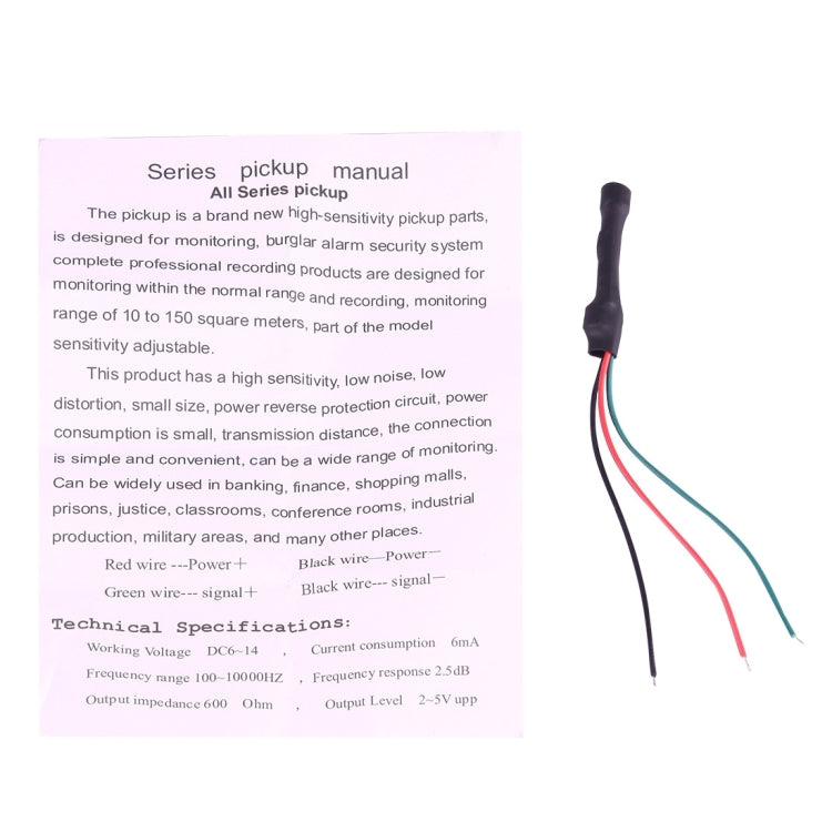 501D-P High Sensitivity Mini Monitor Audio Pickup, DC 6V-14V