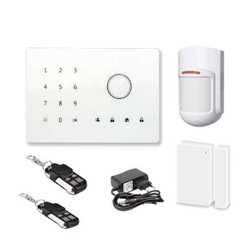 900 / 2100MHz 3G Intelligent Burglar Alarm System with Wireless PIR Sensor & Wireless Door Sensor & Wireless Metal Remote Controller