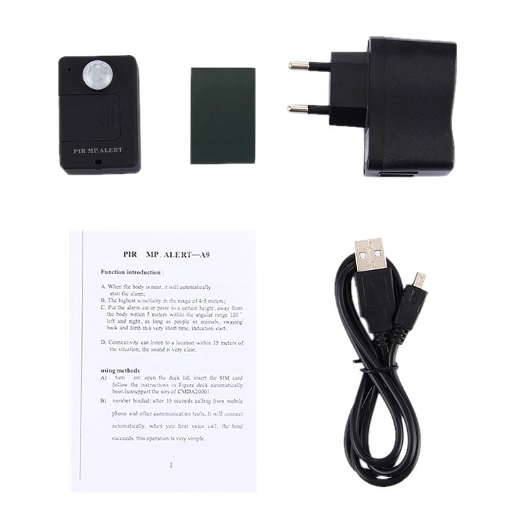 A9 Mini Wireless PIR Infrared Sensor GSM Alarm Anti-theft Motion Detection Alert Monitor