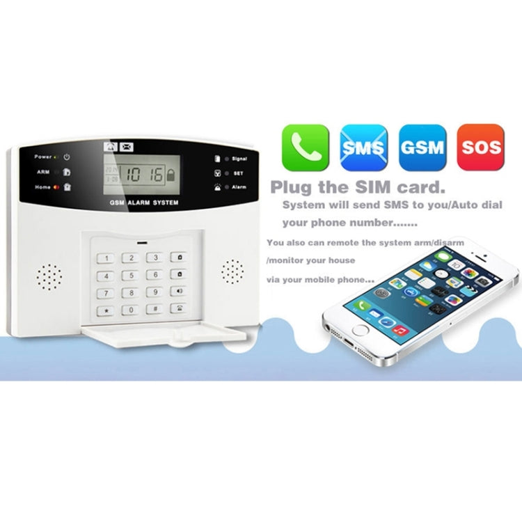 YA-500-GSM-7 Wireless GSM SMS Security Home House Burglar Alarm System With LCD Screen