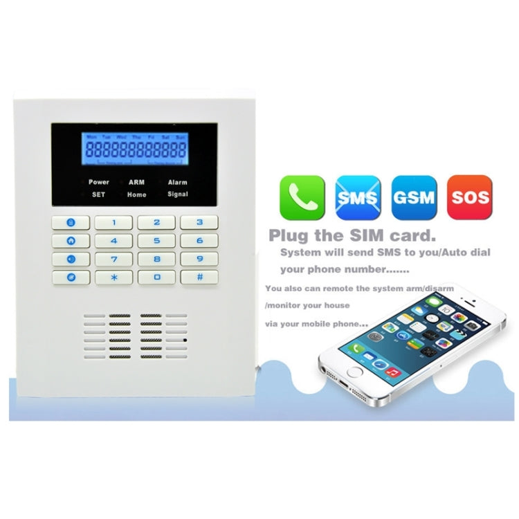 YA-600-GSM&PSTN-3 Dual Network GSM PSTN Home Alarm System, GSM Alarm with Sms Wireless LCD