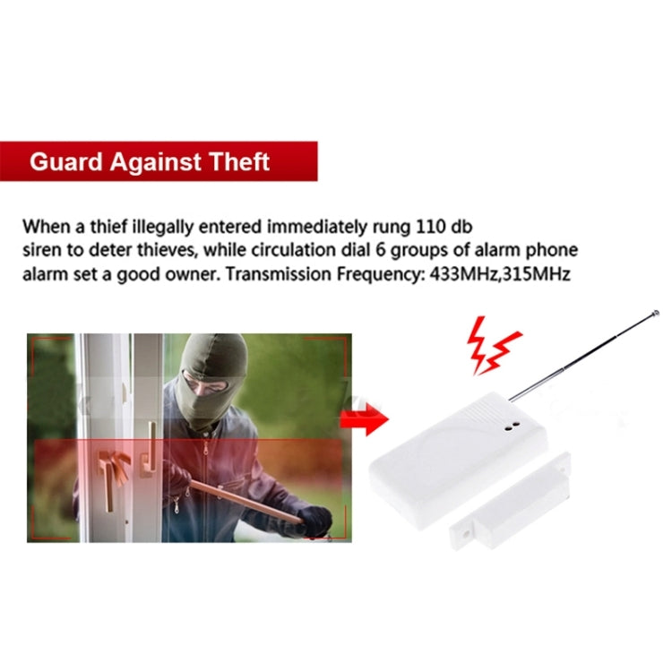 YA-600-GSM&PSTN-3 Dual Network GSM PSTN Home Alarm System, GSM Alarm with Sms Wireless LCD