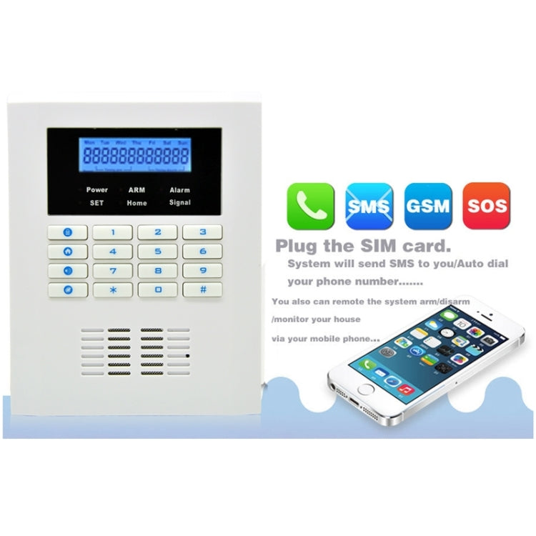 YA-600-GSM&PSTN-4 Dual Network GSM PSTN Home Alarm System, GSM Alarm with Sms Wireless LCD