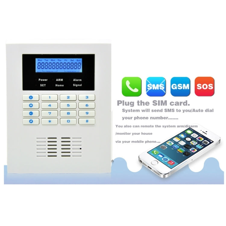 YA-600-GSM&PSTN-5 Dual Network GSM PSTN Home Alarm System, GSM Alarm with Sms Wireless LCD