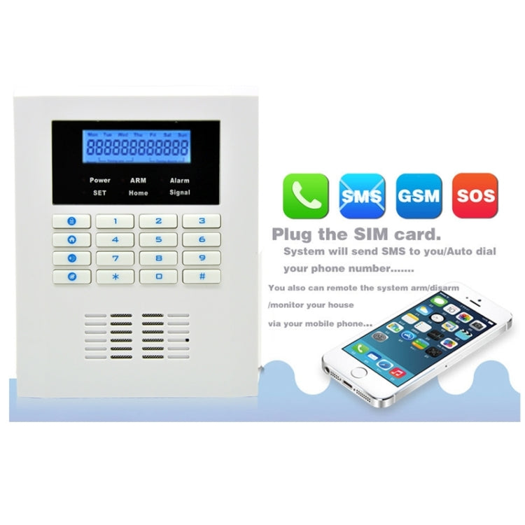YA-600-GSM&PSTN Dual Network GSM PSTN Home Alarm System, GSM Alarm with Sms Wireless LCD
