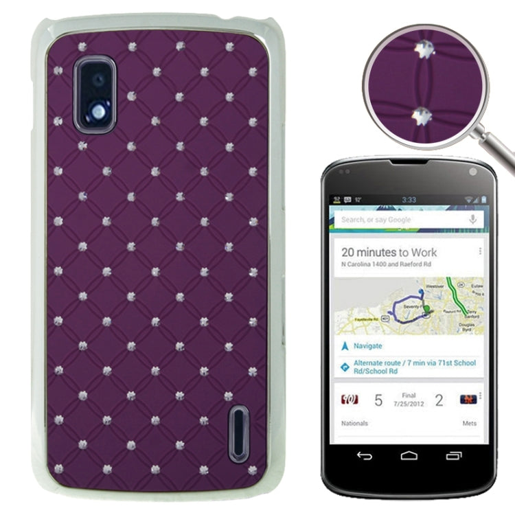 Luxury Bling Diamond Plating Skinning Plastic Case for LG Nexus 4 / E960