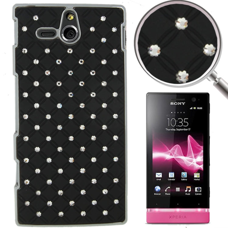 Luxury Bling Diamond Plating Skinning Plastic Case for Sony Xperia U / ST25i