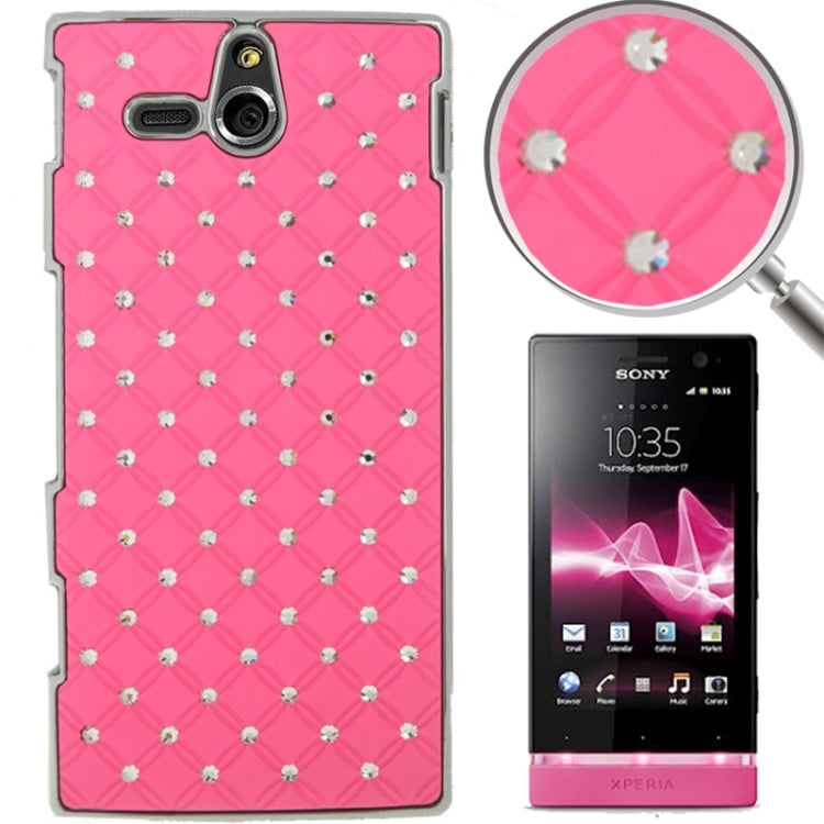 Luxury Bling Diamond Plating Skinning Plastic Case for Sony Xperia U / ST25i