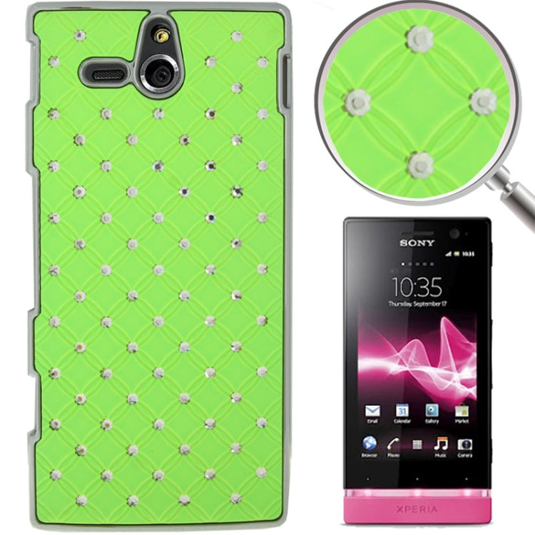 Luxury Bling Diamond Plating Skinning Plastic Case for Sony Xperia U / ST25i