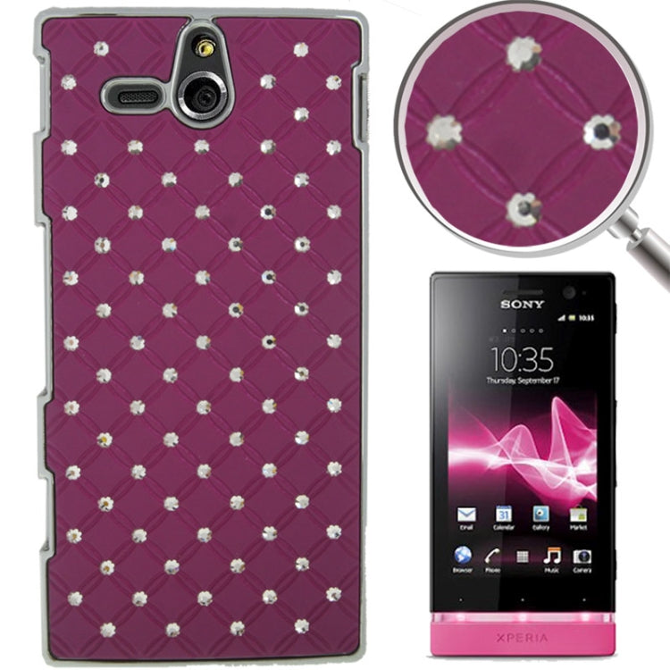 Luxury Bling Diamond Plating Skinning Plastic Case for Sony Xperia U / ST25i