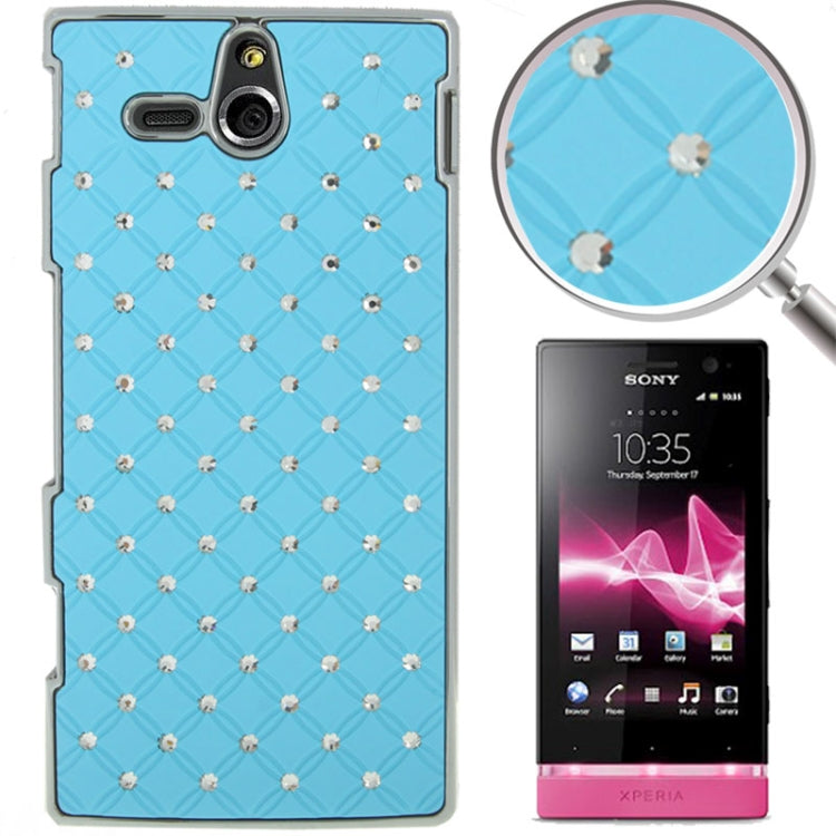 Luxury Bling Diamond Plating Skinning Plastic Case for Sony Xperia U / ST25i