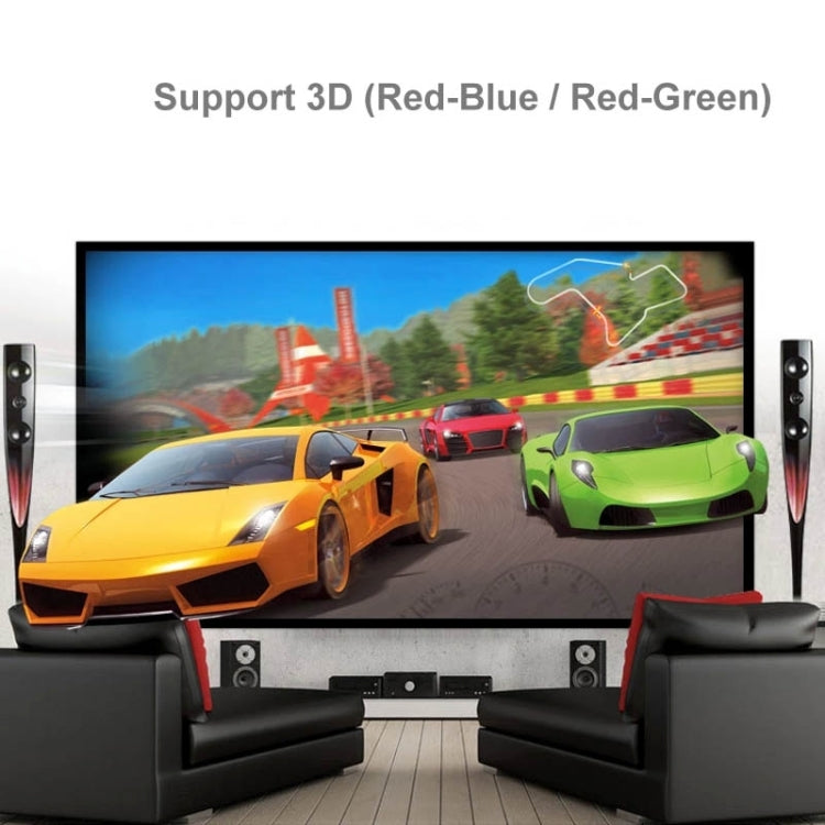 Uhappy U1 HD 1080P 3000LM Home Theater 1280*800 Projector for Video Games TV Movie, Support 3D + HDMI + YPbPr + DTV(HD DVB-T) + AV + S-Video + VGA